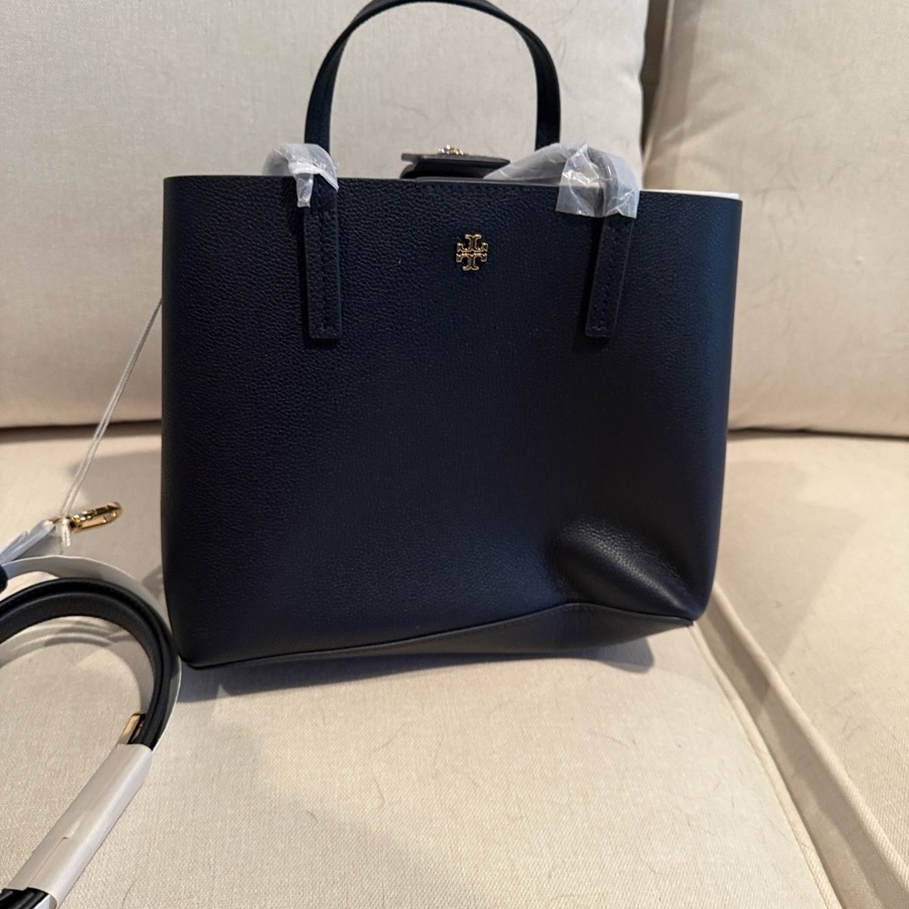 Tory Burch Navy Almond Blake Tote